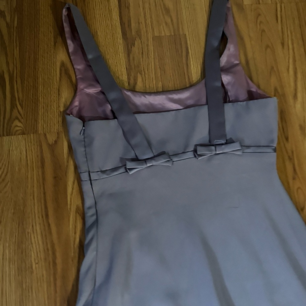 Vintage Bari Jay 90’s Purple Lilac‎ Sleeveless Bow Detail Y2k Gown Retro Formal